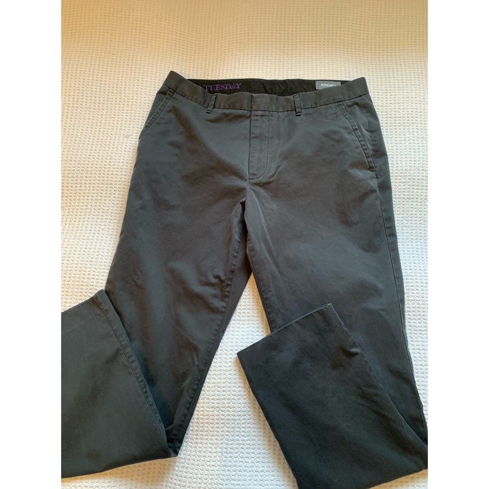 BONOBOS Chino Pants Tuesday  35 x 32  Navy Blue Flat Front‎